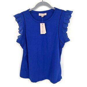 Philosophy Womens Blue Cap Sleeve Top Size Medium NWT
